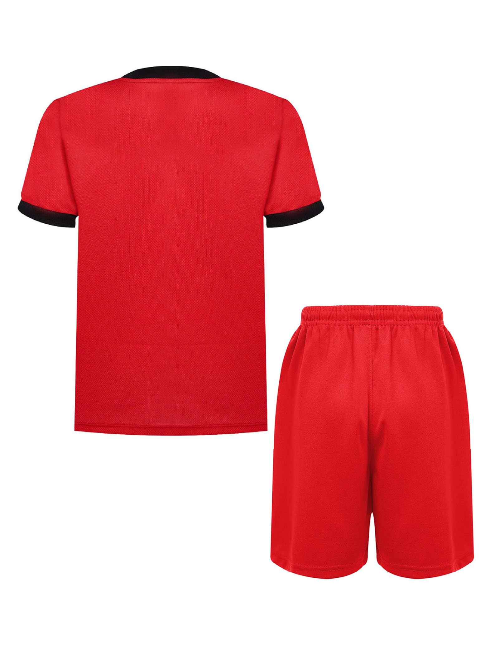 Set Trainingsanzug Sportanzug Sommer Jungen Kinder Kurzarm T-shirt Trikot mit Kurze Hosen Jogginganzug Fußball