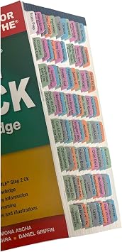 Book Tabs for First Aid for The USMLE Step 2 CK, Eleventh Edition. Laminated, Color-Coded and Repositionable with Alignment Card for Easy Installation Book not Included