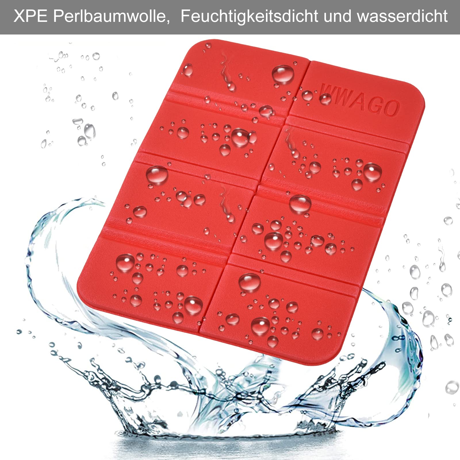 2 Cuscini Pieghevoli Impermeabili Per Esterno - Leggeri, Con Tasca E Trasportino - Per Picnic, Campeggio O Stadio - Foto 5