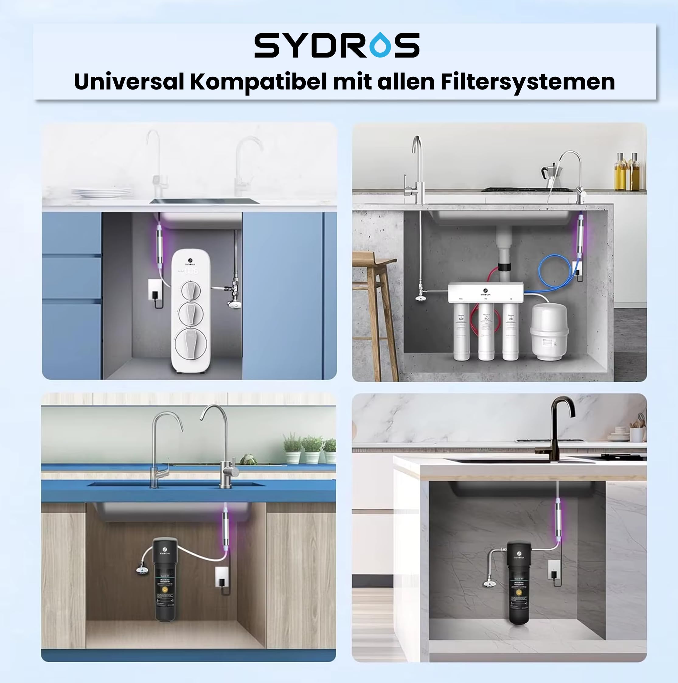 Sydros UV-C LED Lampe für alle gängigen Wasserfilter oder als Stand-alone-Filter zur Reduktion von Bakterienkulturen