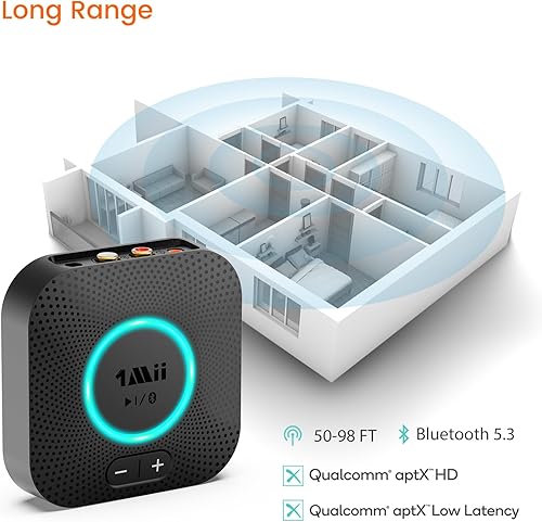 Miniatura 3 de 1Mii B06S Receptor Bluetooth 5.2 para Sistema de Transmisión de Música, Adaptador de Audio Inalámbrico de Alta Fidelidad para Receptor Estéreo