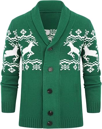 Karlywindow Mens Cardigan Sweater Cable Knit Shawl Collar Cardigans | Loose Fit, Button Down, Long Sleeve, Casual, Comfy, Knitted, Fall Winter, Outerwear, Christmas Gift, Chunky