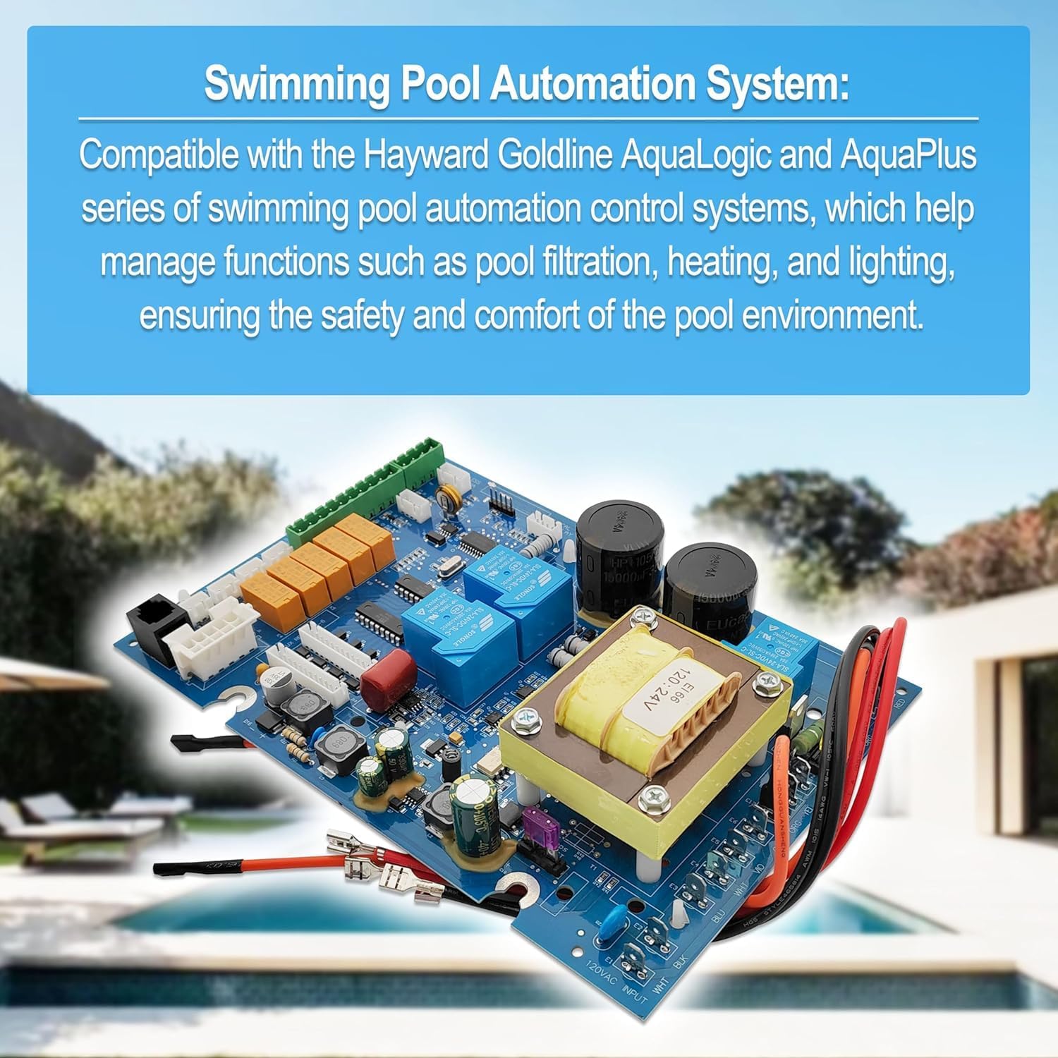 2026 New Upgraded GLX-PCB-Main Main Printed Circuit Board Replacement for Hayward Goldline AquaLogic and AquaPlus Pool and Spa Automation System.