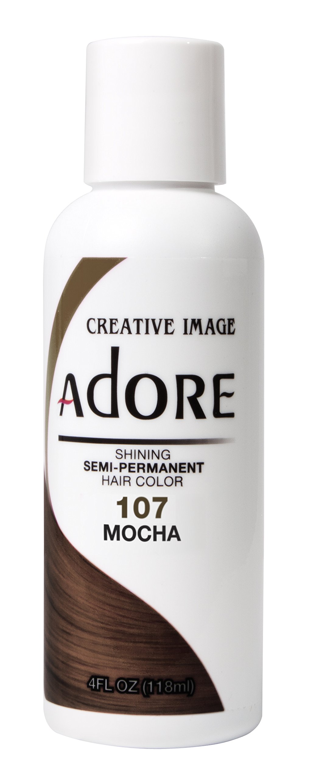 Adore Semi Permanent Hair Color (107 Mocha) | Vegan & Cruelty-Free Brown Hair Dye | No Ammonia, No Peroxide, No Alcohol | 4 Fl Oz (Pack of 1)