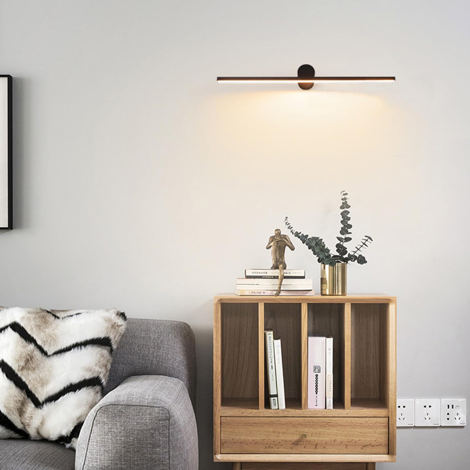 LED Spiegelleuchte Wandlampe Indoor Wandleuchte Bad Spiegel Wasserdicht Wandbeleuchtung Lange Wandleuchten Aluminium für Schminklicht Spiegellampen Badezimmer (Weiß-Weißes Licht,80cm)