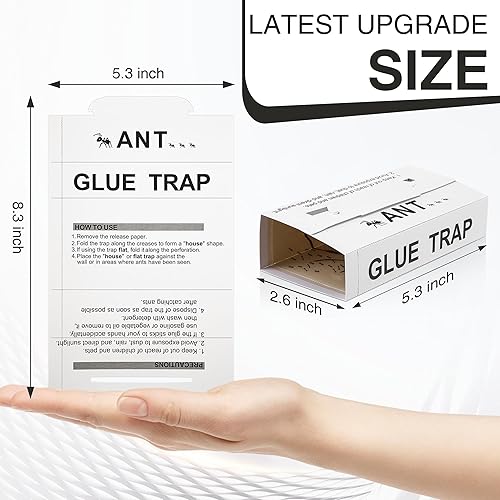 Miniatura 2 de Qualirey Trampas para hormigas para interiores, con aroma a mantequilla de maní mejorada, 10 piezas más grandes para hormigas, araña, ciempiés para