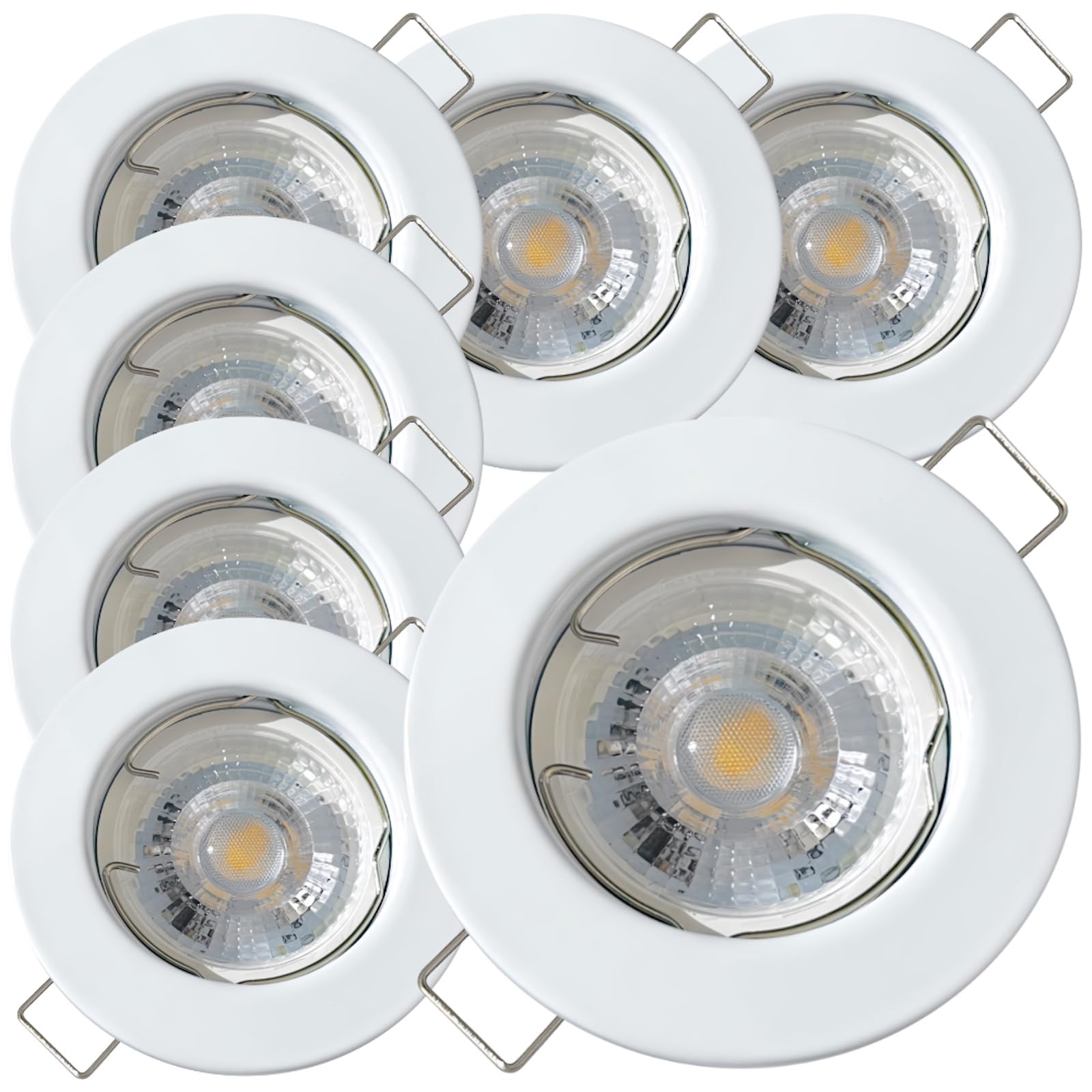 7 Stück LED Einbaustrahler Lotta 230V 3W COB Neutralweiß 4000K | IP20 | Weiß | Kompakte Einbauleuchte | Deckenspot für Wohnbereich
