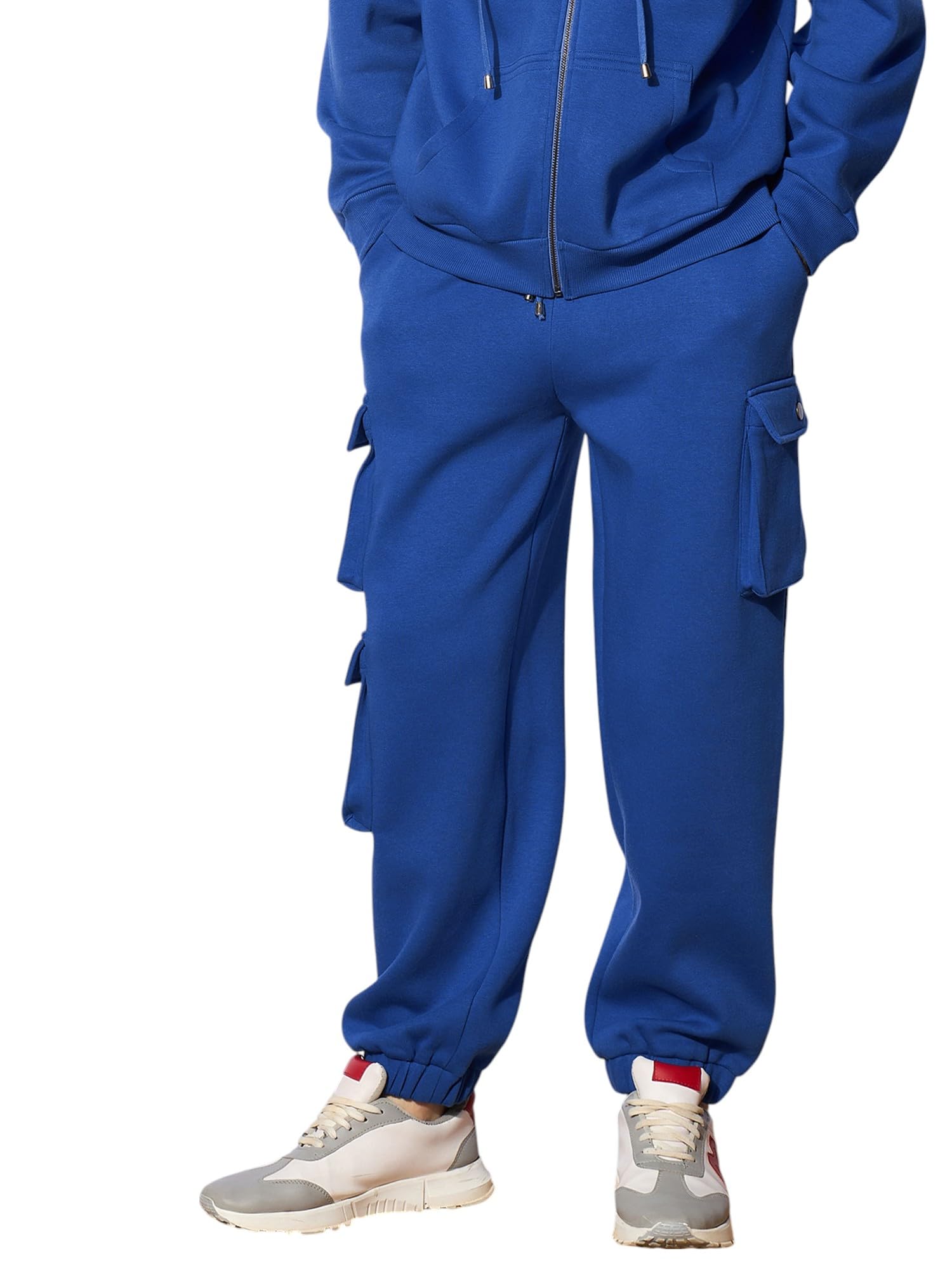 SASSAFRAS Blue Utility Pockets Oversized Joggers in blue