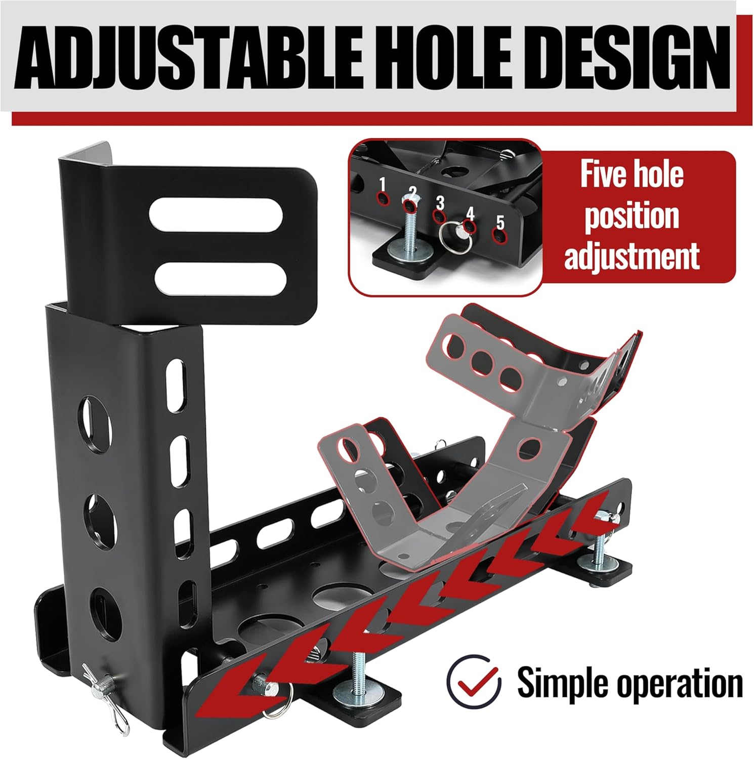 KUAFU Motorcycle Wheel Chock Stand 3000 LBS Adjustable Heavy Duty Fit for 14”-22“ Wheels Motorbikes for Trailer Garage Truck Stand Stable Tubes Crusier Sports Dirt Bike