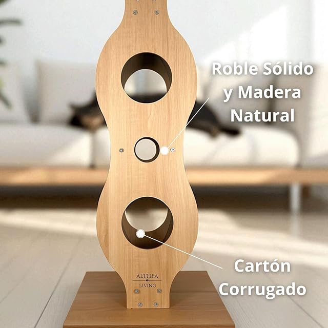 Foto 3 de 6 de Torre Rascadora para Gatos Océano de Roble y Madera Sólida