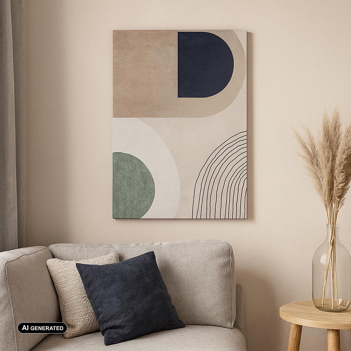 ARTTOR Lienzo Decorativo 65x120 cm Moderno Vertical Abstracto Pastel - 5665