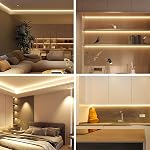 COB LED Strip Lights 65.6ft,3000K DC 24V Dimmable Warm White Flexible LED Tape Light for Bedroom, with Remote and App Control LED Tape Lights,for DIY Home Decoration