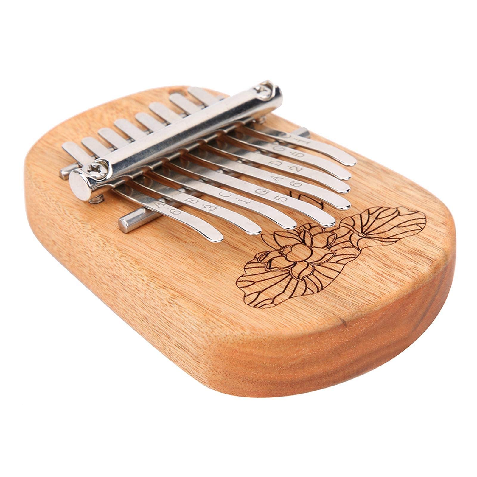 Piano à pouce Kalimba à 8 touches GECKO K-8CA avec mini instrument de percussion en bois de camphre à trou de suspension