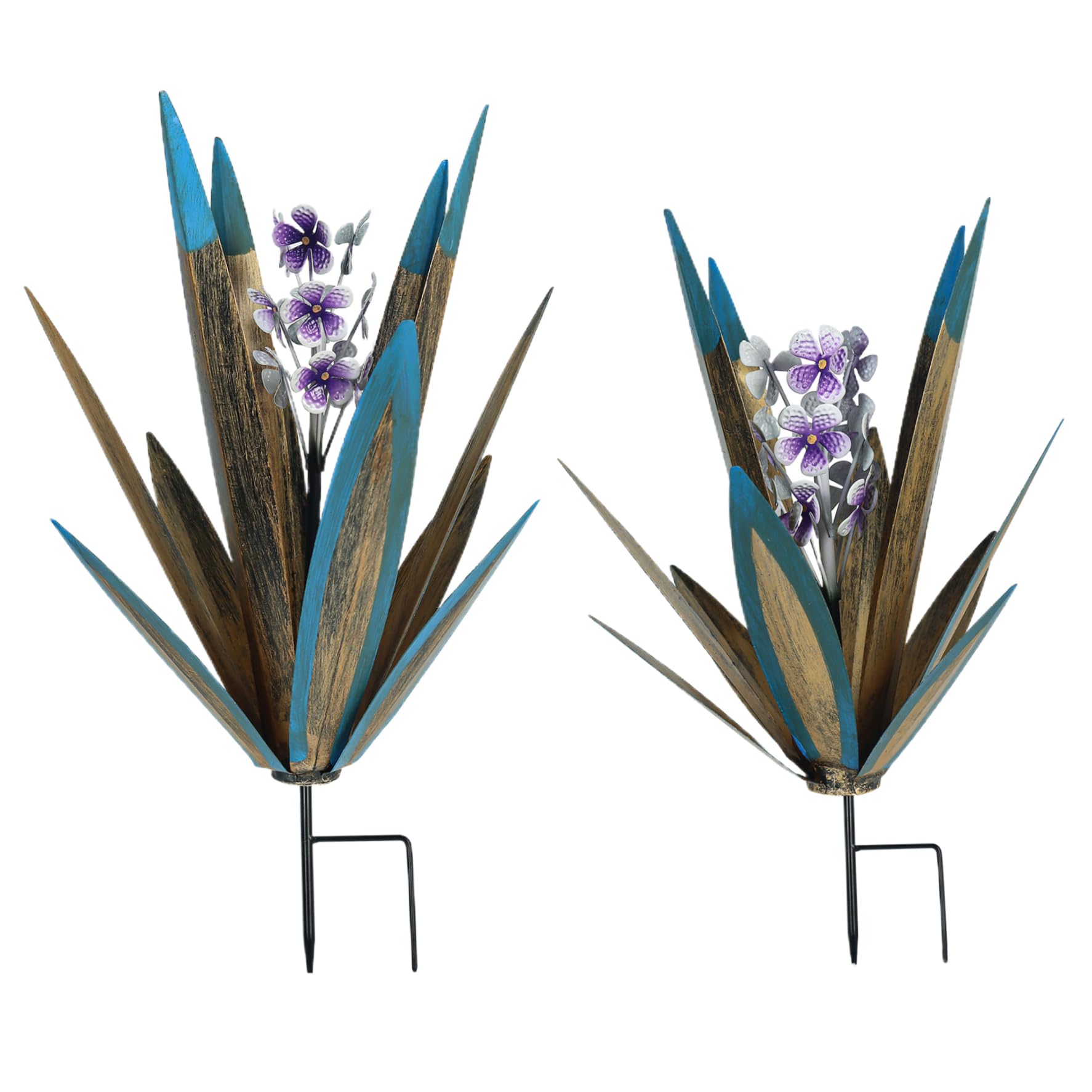 Agave métallique lumineux pour embellir un jardin sans entretien et masquer les zones sombres