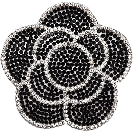 Amazon Co Jp ストーン ワッペン 香水 パフューム アイロン接着 縦8 4cm 横6 8cm カメリア フラワー キラキラワッペン クリスタル アイロンワッペン 手芸 デコ ダンス かわいい Wappen アップリケ ワッペンデコ ホビー