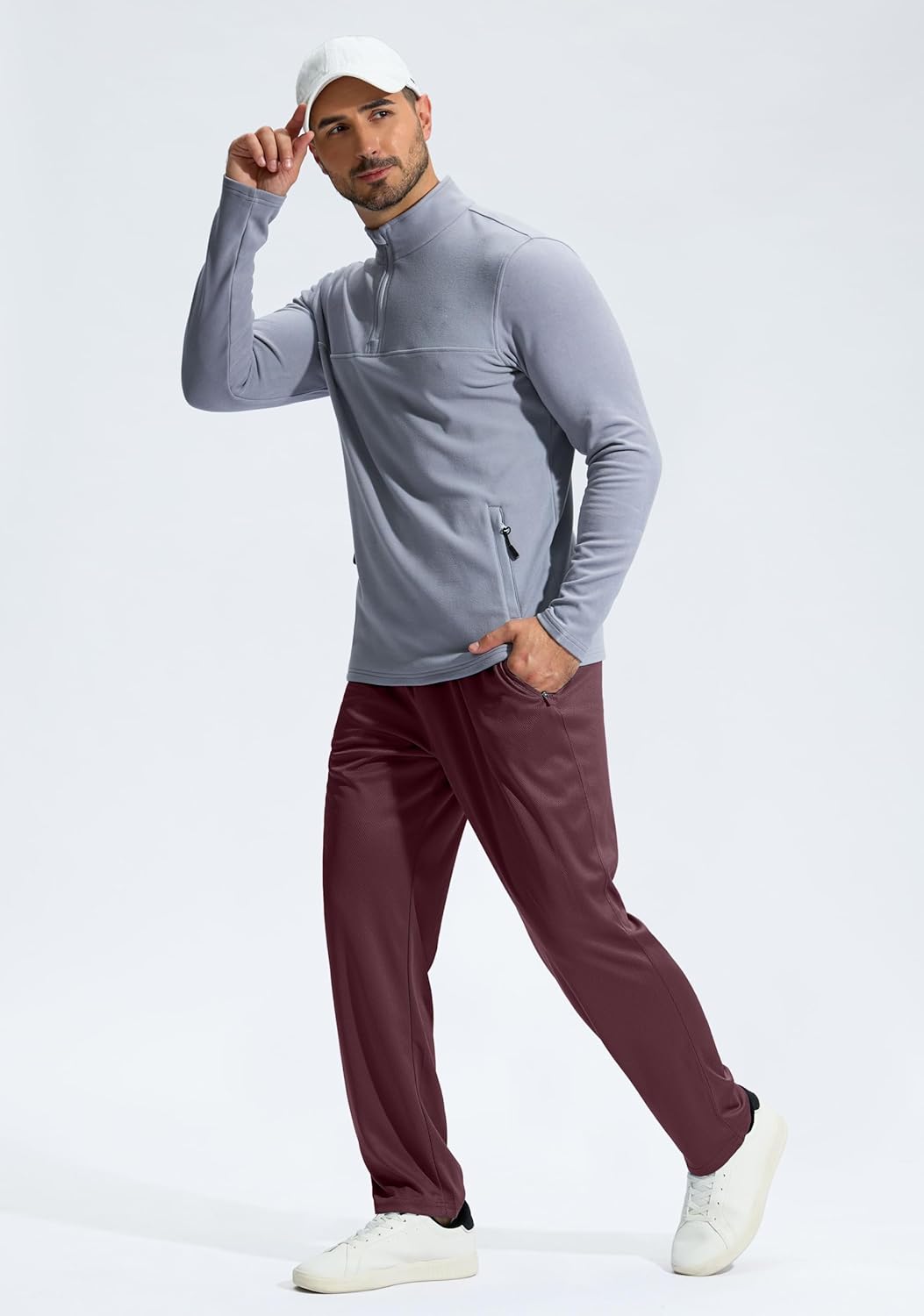 G Gradual Men's Sweatpants with Zipper Pockets Lightweight Mesh Athletic Pants for Men Open Bottom Workout Gym Running - Image 3