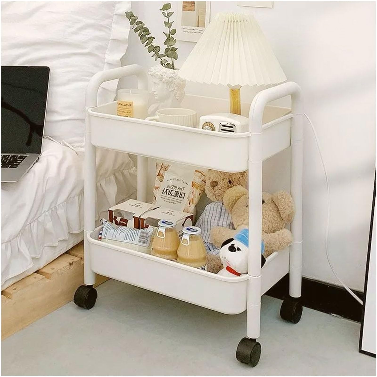 Rollende opbergkarren met wielen, grote capaciteit wasruimte organisatie, rollende kar mobiele rekken unit badkamer organizer utility cart voor kantoor badkamer keuken (5 lagen
