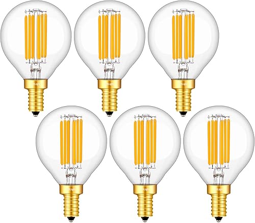 CRLight Bombilla LED regulable de 6 W, 5000 K, luz blanca diurna, equivalente a 650 W, 650 lúmenes, E12, vintage, Edison G16, bombillas de cristal