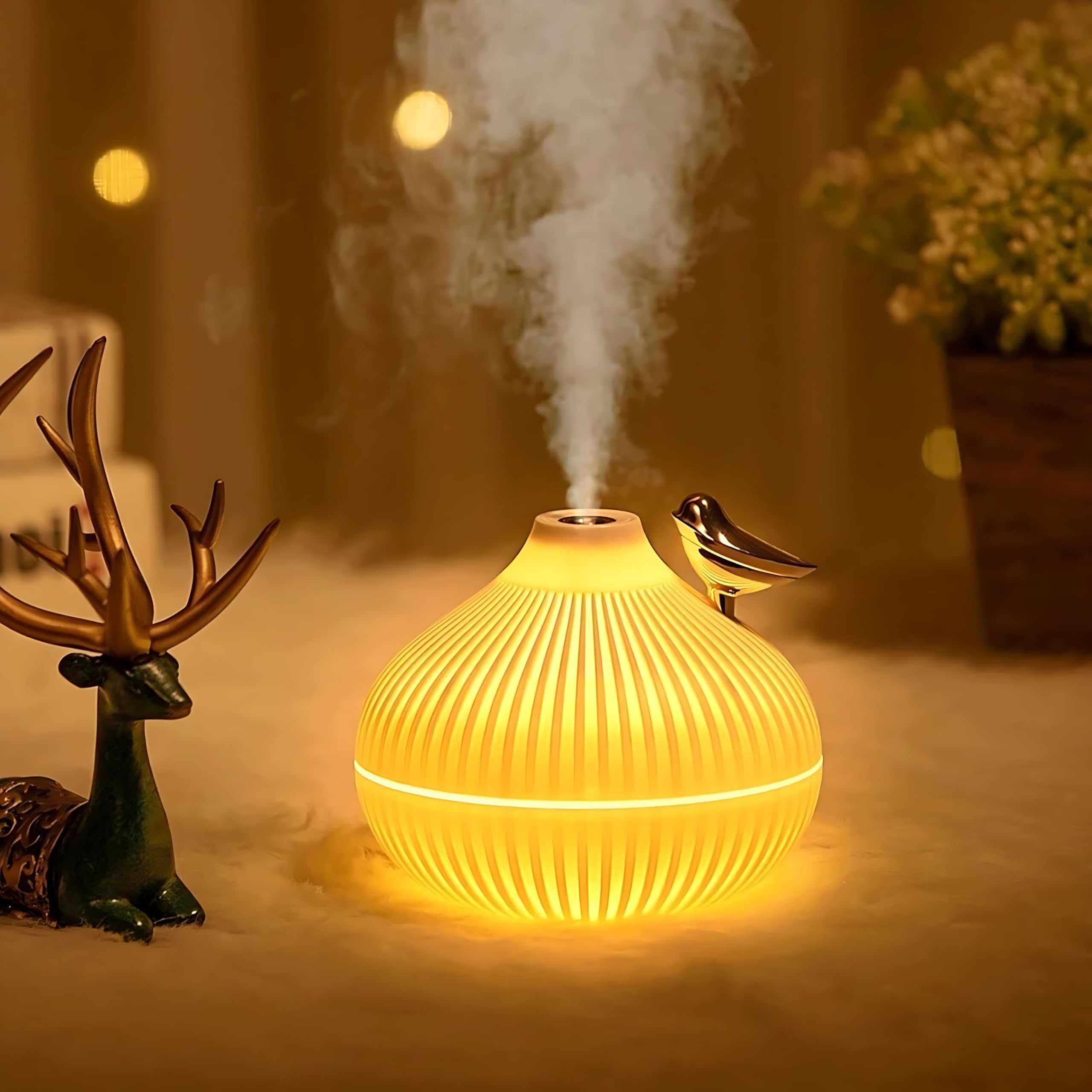Pure Aroma Room Humidifier & Essential Oil Diffuser – Cool Mist And Room Moisture for Home, Office, Nursery, and Car – Relieves Cold & Cough