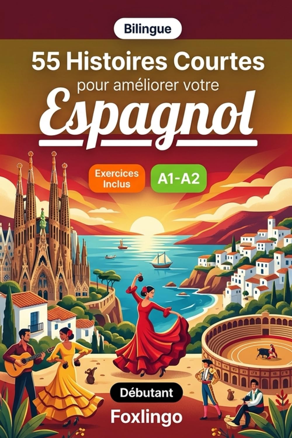 55 nouvelles bilingues pour améliorer votre espagnol pour débutants: Enrichissez votre vocabulaire, améliorez votre lecture et testez vos ... pour apprenants adultes et étudiants A1-A2