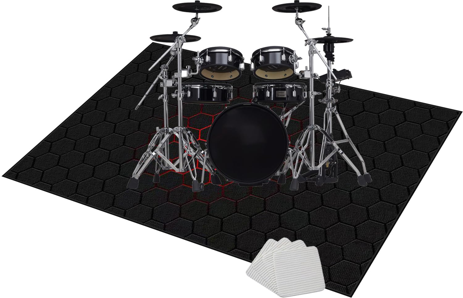 Schlagzeugteppich Drum Teppich, Schlagzeug Teppich, rutschfeste Trommel Teppiche, Antivibrationsmatte, Elektronisch Snare Klavier Musikinstrumente Teppich, Schalldichte Teppich 160 x 100 cm