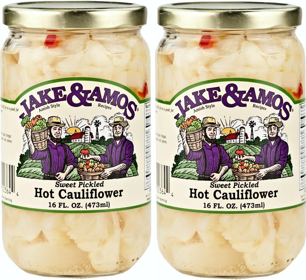 Jake & Amos, Hot Pickled Sweet Cauliflower/ 2 - 16 Oz. Jars