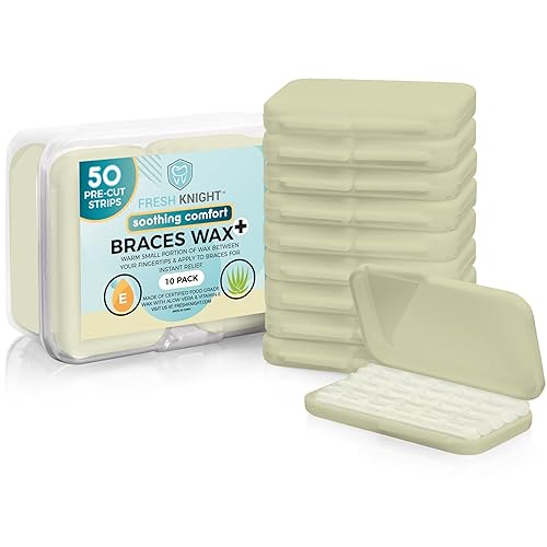 Fresh Knight Cera de frenos. Cera dental para aparatos ortopédicos y alineadores, tiras de ortodoncia prémium de grado alimenticio (verde aloe)