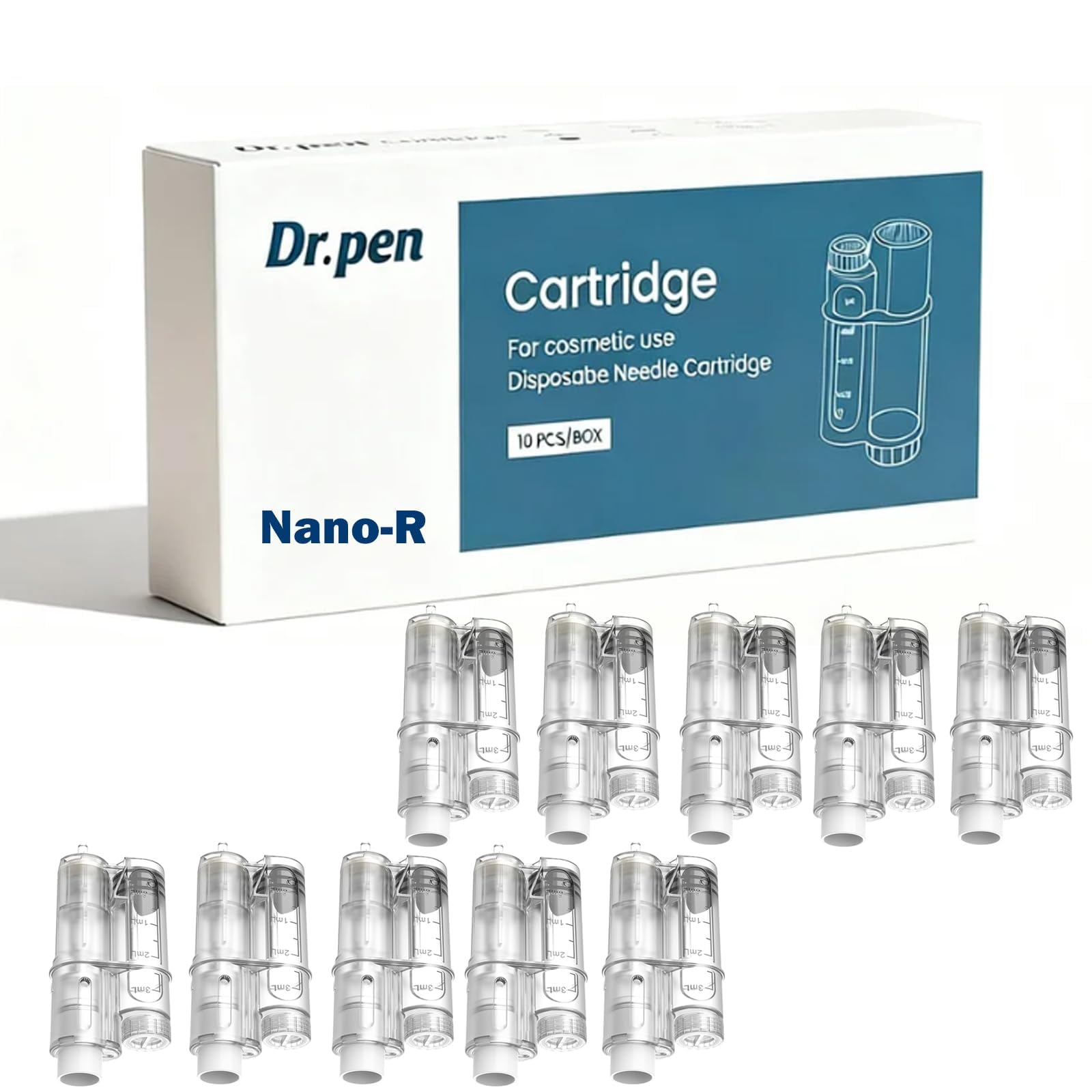 Dr. pen H6 Cartouches : 10PCS Nano-R, cartouches de rechange professionnelles et authentiques pour Dr. pen H6