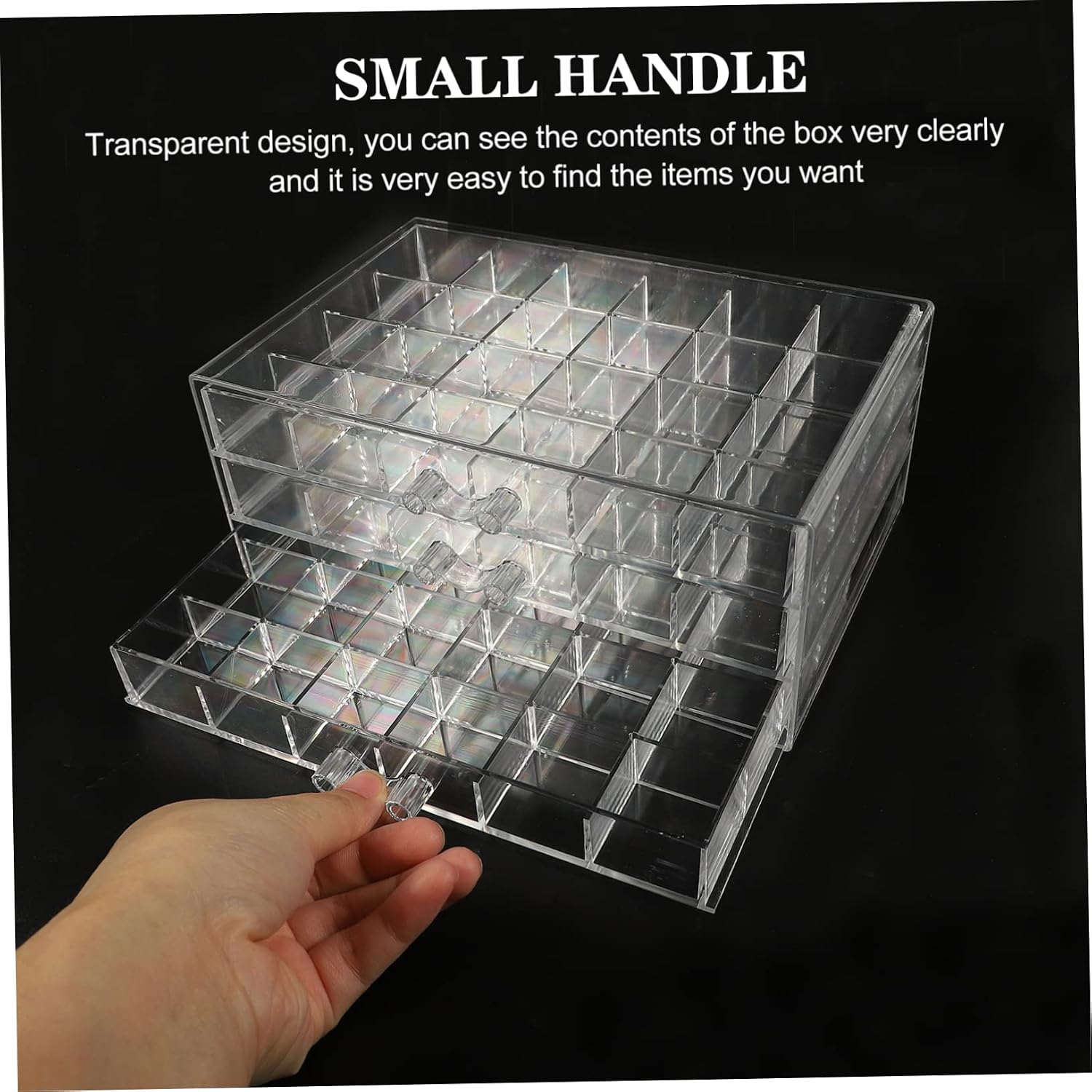 Plastic Jewelry Organizer Box with Compartments for Bracelets Necklaces