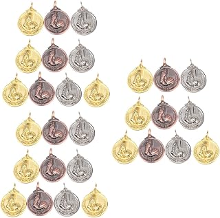 Toddmomy 30 pcs Soccer Medals Silver Medal Ribbon Competition Medal Bronze Medal Gold Medal Child spot Paint