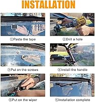 Vista 7 de Limpiaparabrisas universal para UTV y carrito de golf con brazo de limpiaparabrisas manual Diseño de metal sinterizado resistente para todo tipo