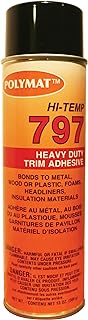 Polymat 797 Hi-Temp Spray Adhesive: Industrial Grade High Temperature, Heat and Water Resistant for Automotive Headliner, Marine Upholstery (13oz Can)