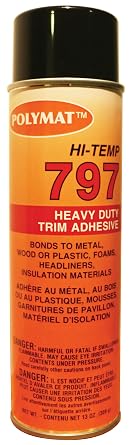 Polymat 797 Hi-Temp Spray Adhesive, Industrial Heat & Water Resistant for Automotive Headliners, Marine Upholstery 13 oz Can