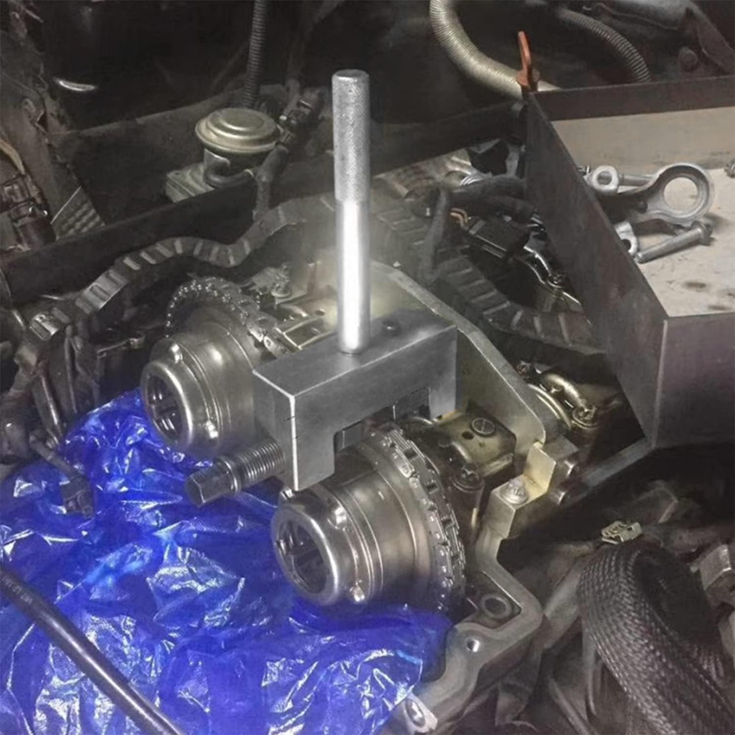 ZKTOOL Kit di strumenti per la rimozione della catena di distribuzione del motore compatibile con motore Mercedes Benz M271 M272 M273 M274 M276, set di rivetti per catena di distribuzione, Duplex