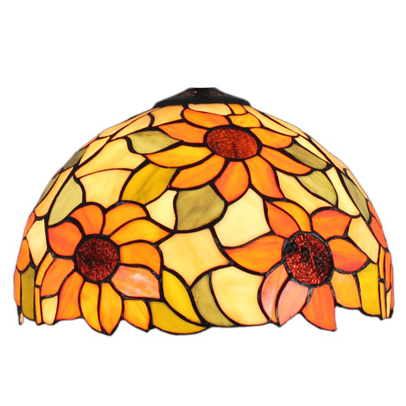 BOTOWI Sunflower Stained Glass Lampshade Tiffany Lamp Shade Replacement,12X7 Inch Sunflower Stained Glass Lampshade Only with Cap Fit for Table Lamp Pendant Light Ceiling Fixture Floor Lamp