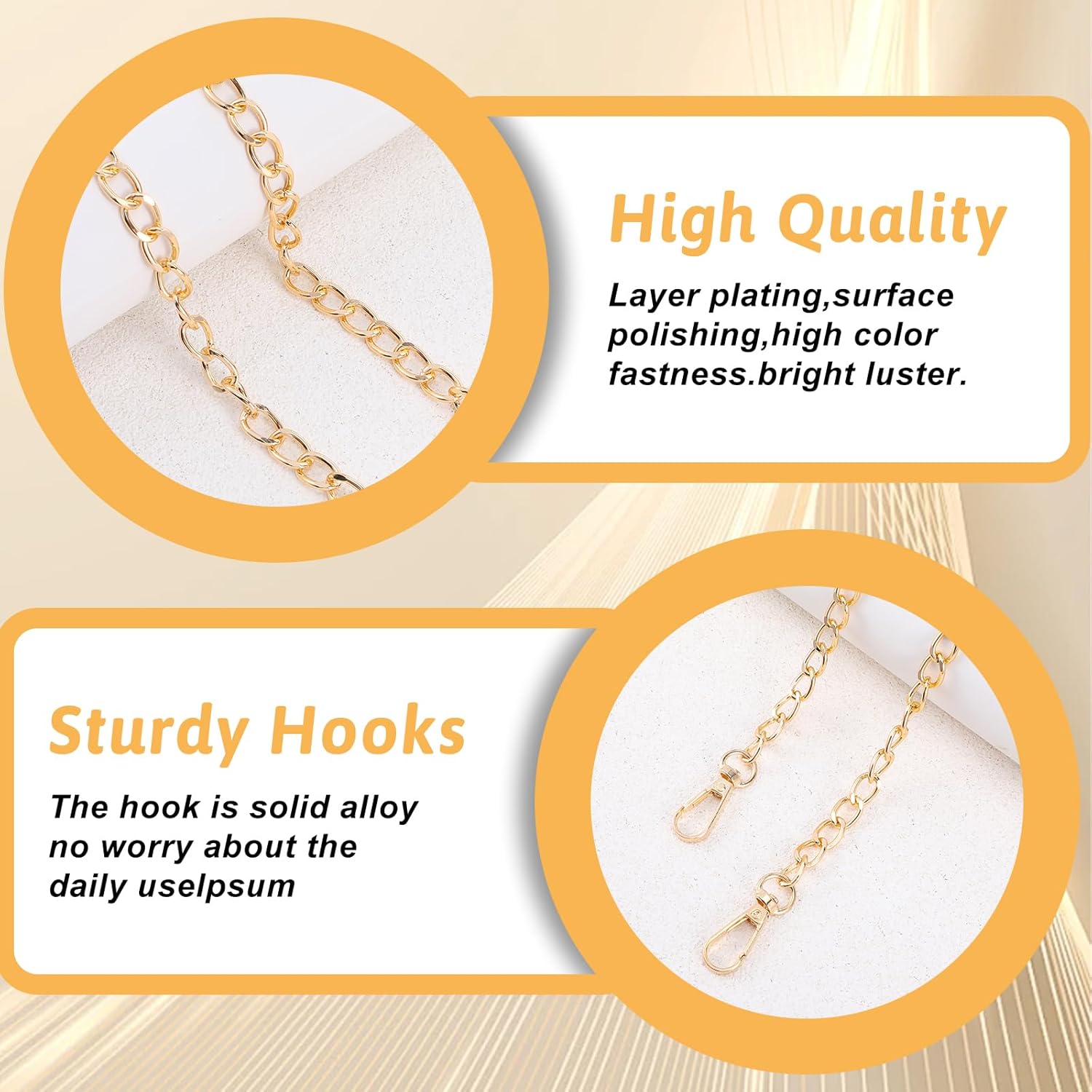 12 Pack Gold Purse Chain Strap, DIY Replacement Chain Straps for Handbags, 46.5 Inch Aluminum Alloy Bag Chains, Versatile Shoulder Crossbody Purse Accessories (Gold)