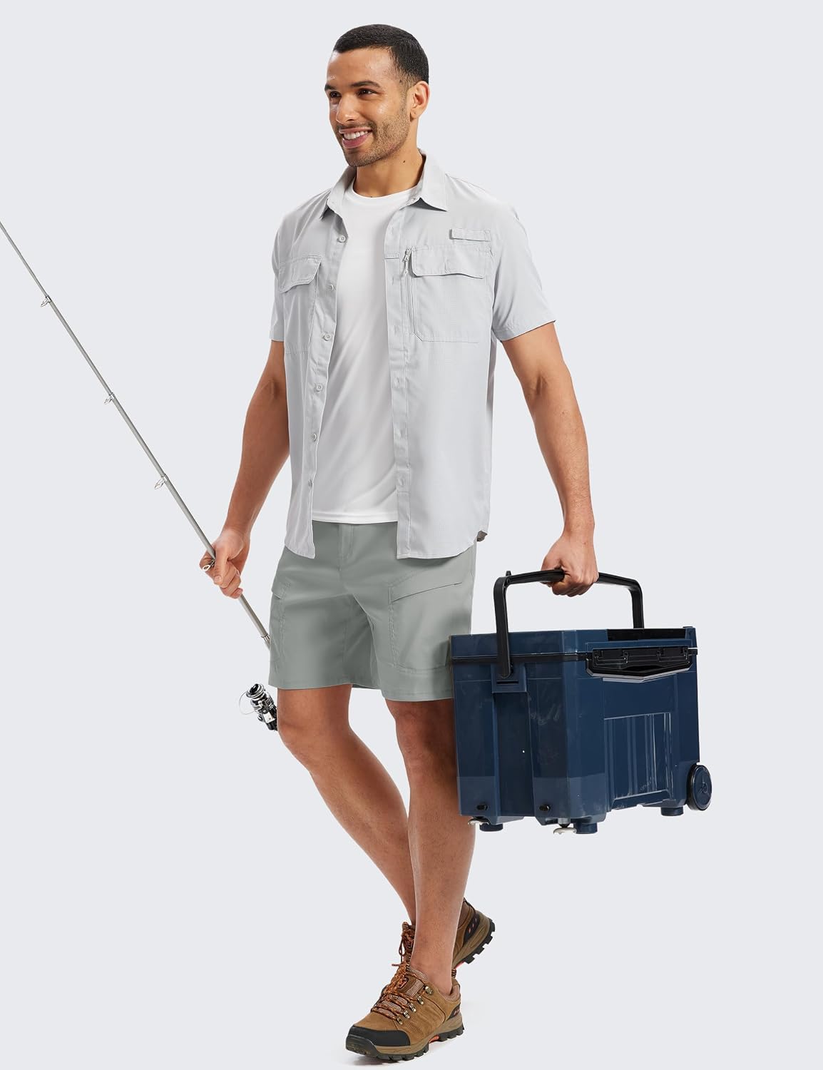 TACVASEN Mens Cargo Hiking Shorts 7" Quick Dry Stretch Tactical Work Shorts for Men Outdoor Casual Summer with 6 Pockets