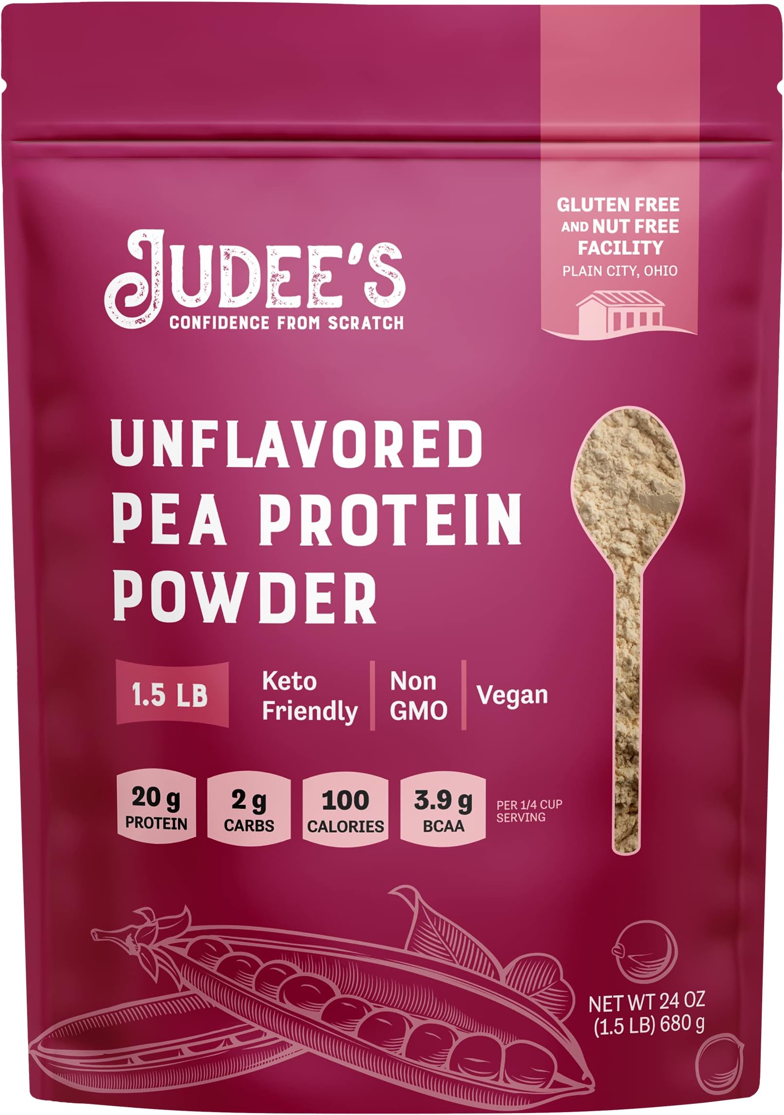 Judee’s Brown Rice Protein Powder (80 Protein) 1.5 lb