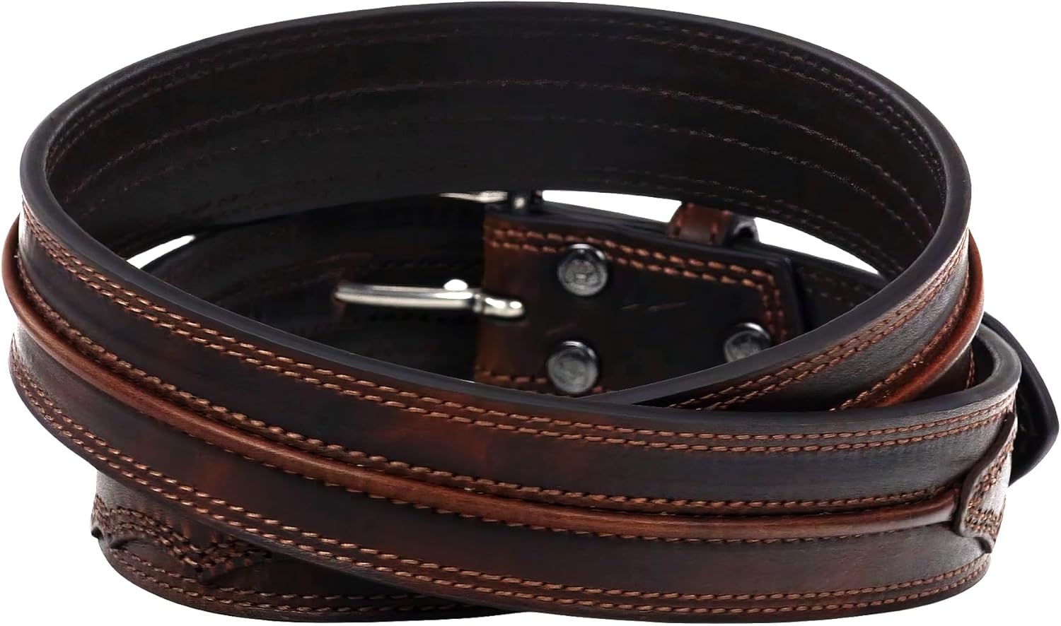 ARIAT Men's Leather Raised Center-Ridge Belt, Distressed Brown, 50 - Image 3