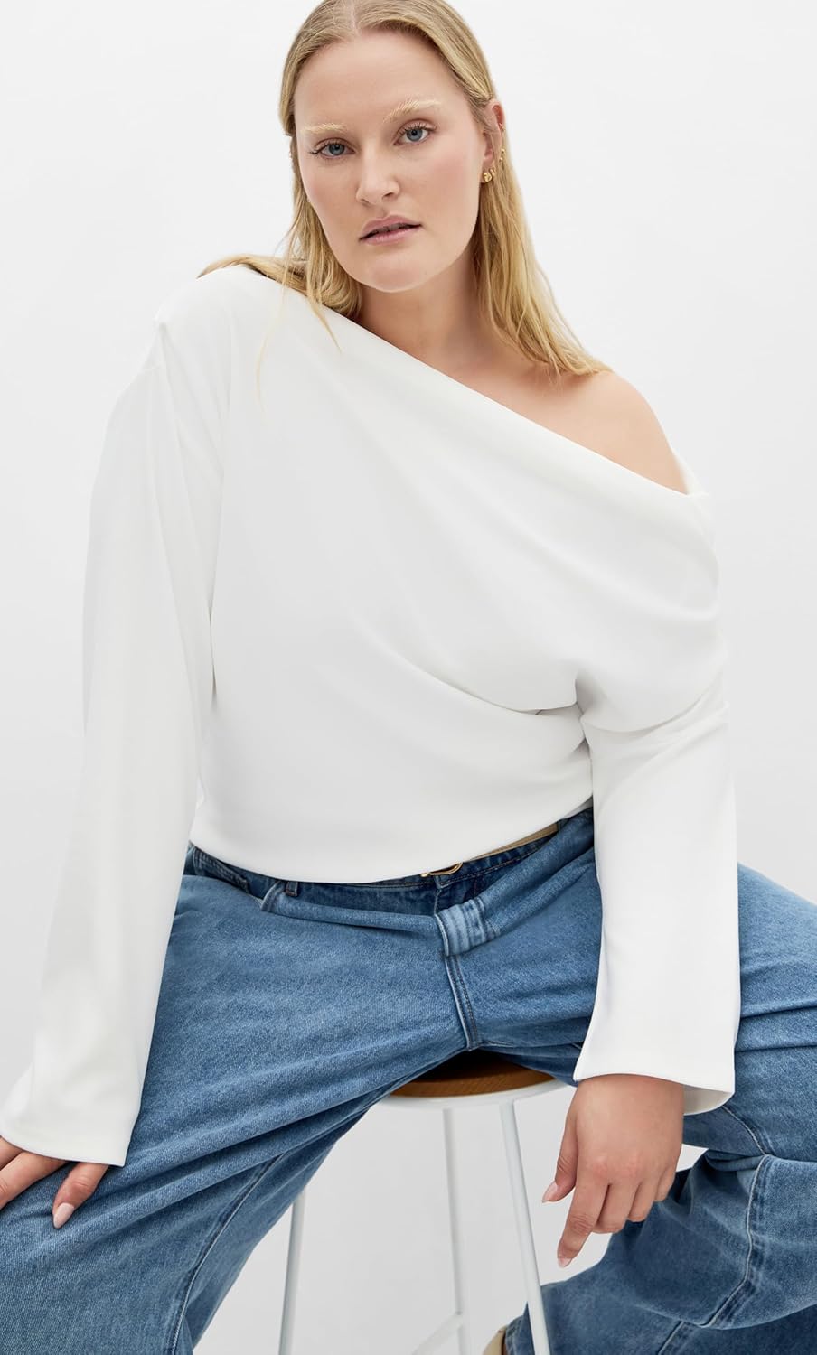 City Chic Women's Top-Imani Off Shoulder Long Sleeve - Image 2