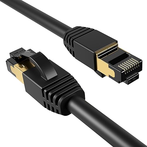 Miniatura 13 de Cables Direct Online Cable de Parche Ethernet SFTP Cat8 Amarillo de 7 Pies 40Gbps 2000Mhz Conexión Cobre Blindado 26AWG RJ45 Retrocompatible con