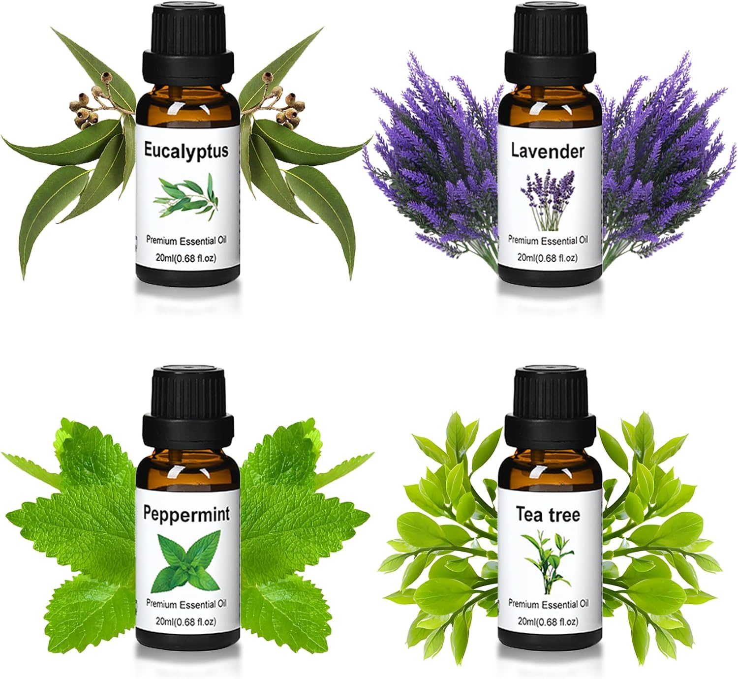 Essential Oils Set-Essential Oils- Aromatherapy, Candle Making,Soap Making -Eucalyptus, Lavender, Peppermint & Tea Tree