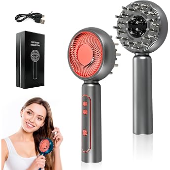 EMS Head Massager LED Red & Blue Light Black
