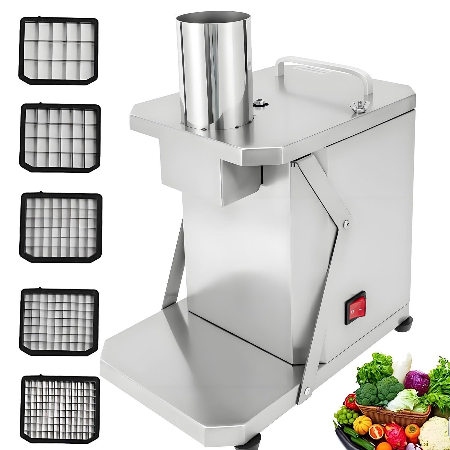 Tagliaverdure Elettrico con Lame in Acciaio Inox per La Preparazione Alimentare Professionale