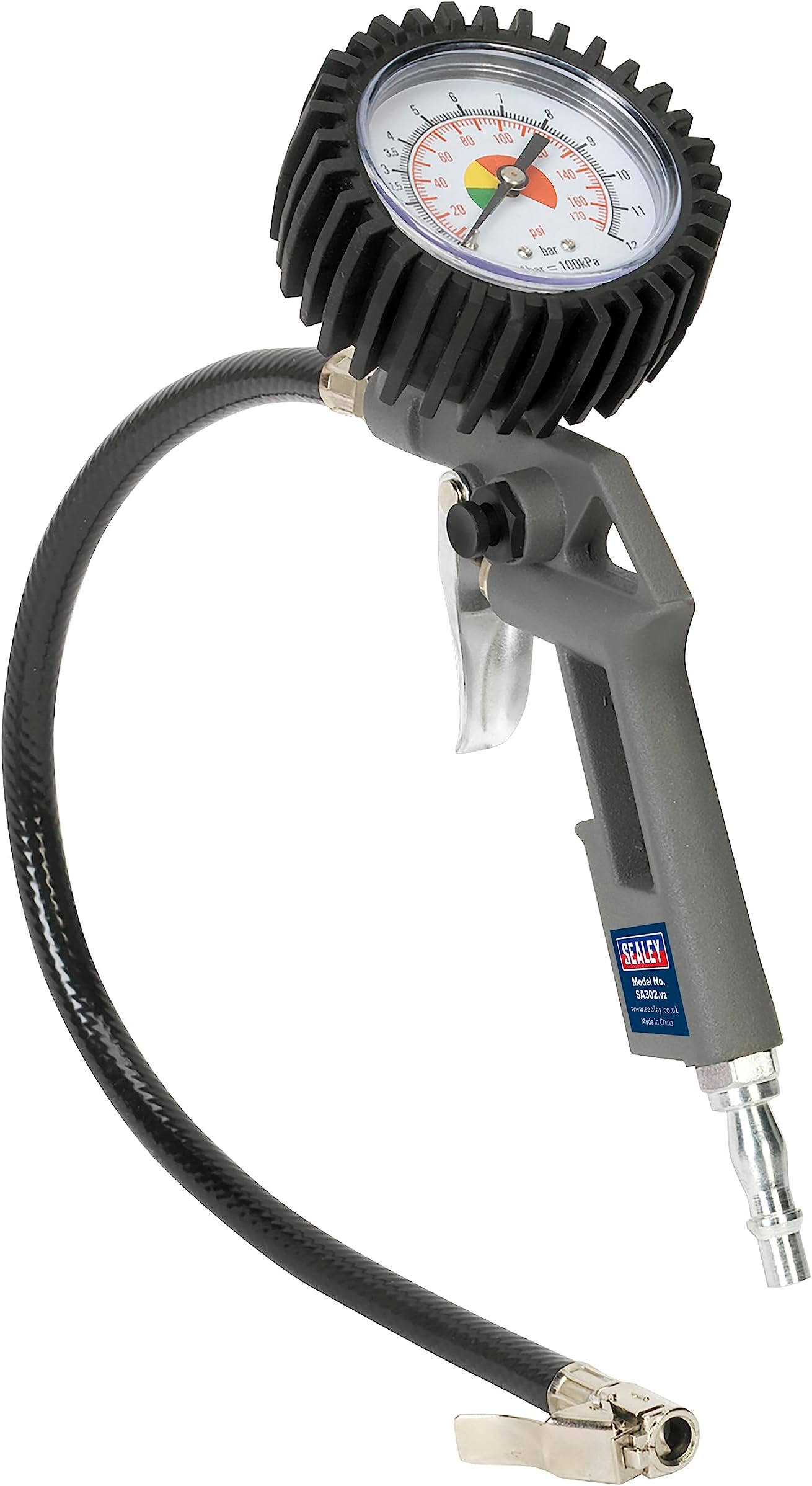 Air Line Tyre Pressure Inflator Gauge Pump With Push And Pull ...