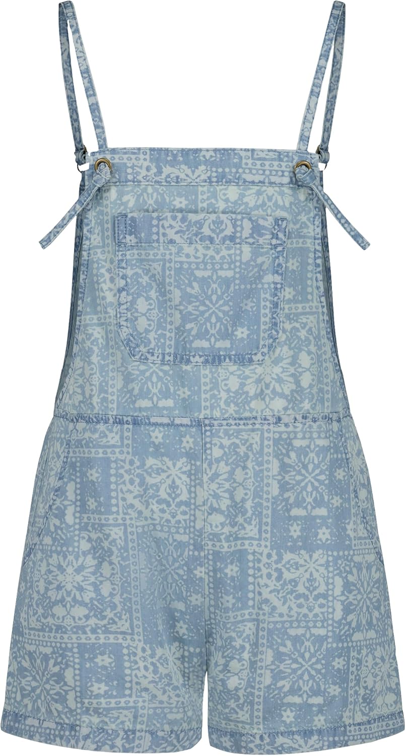Billabong Girls' Wave Watch Sleeveless Romper, Adjustable Spaghetti Straps, Front Pockets