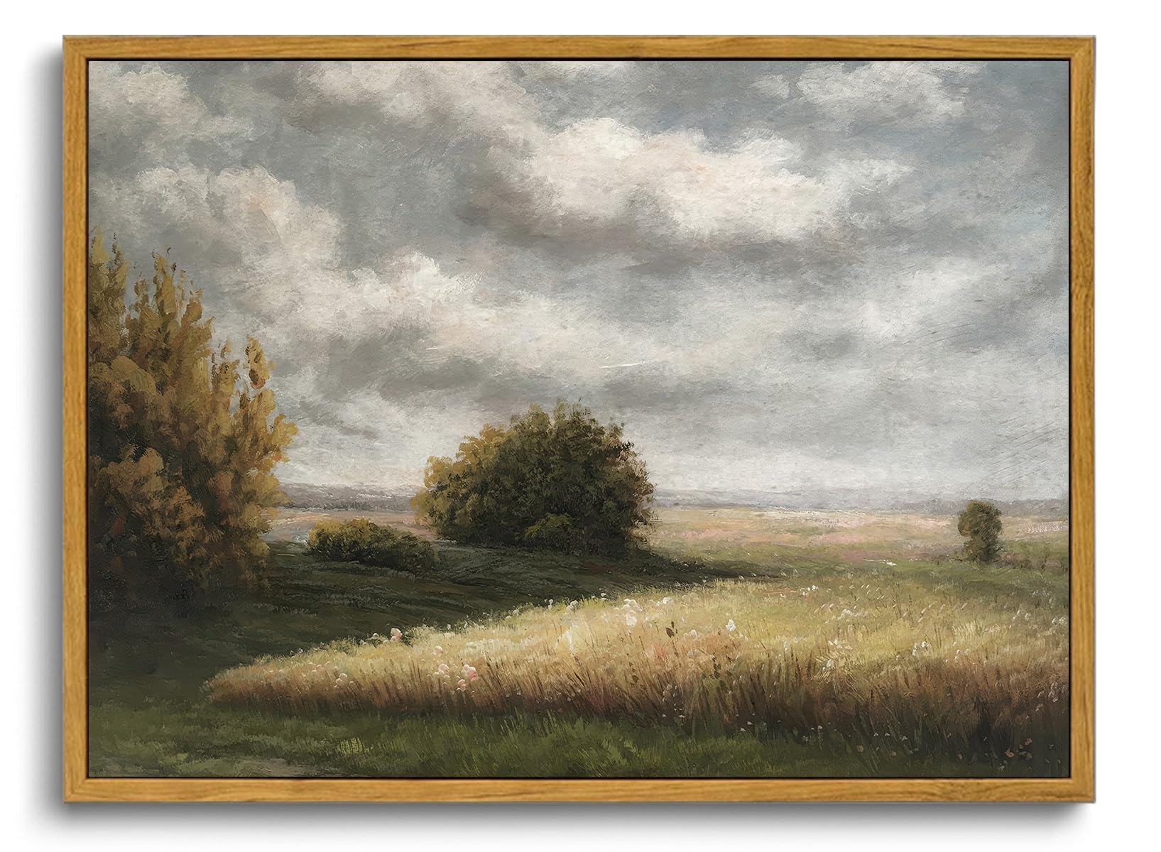 OIQArtOIQ Framed Canvas Wall Art,Vintage Decor,Landscape Nature Country Wildflower Paintings Farmhouse Pictures Modern Artwork Rustic Fall Flower Prints Cottagecore Office Living Room Bedroom Bathroom — view 53