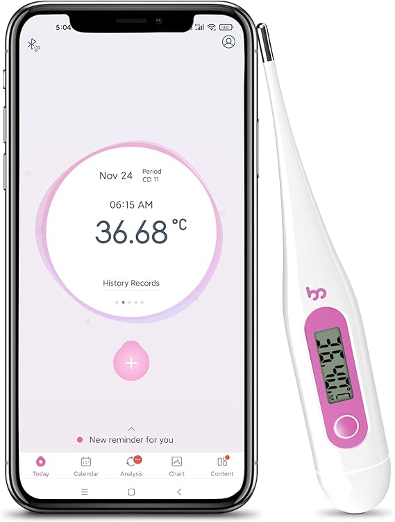 Femometer Digital Basal Body Thermometer Fertility Monitor Record BBT