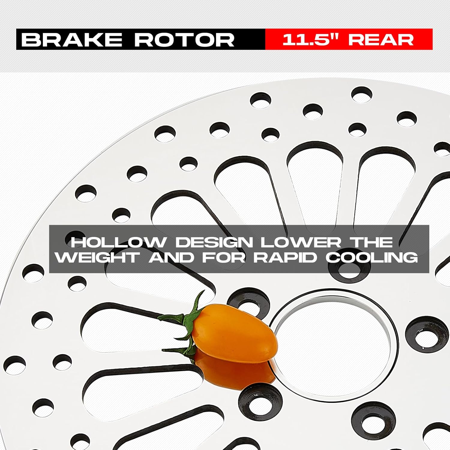 11.5''Rear Brake Rotor for Harley Davidson Touring Sportster Dyna and Early Super Glide Softail Great Performance Superior Heat Dissipation Brake part, Mirror-Polished Stainless Steel Rotors