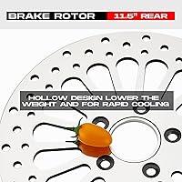 Vista 6 de Rotor de freno trasero de 11.5'' para Harley Davidson Touring Sportster Dyna y Early Super Glide Softail Gran rendimiento Disipación de calor
